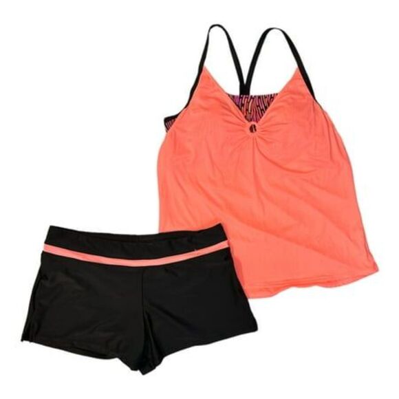 ZeroXposur 4-Way Stretch Solid 2 For Top Swimsuit (Scallop) Sz XXL - Picture 4 of 7